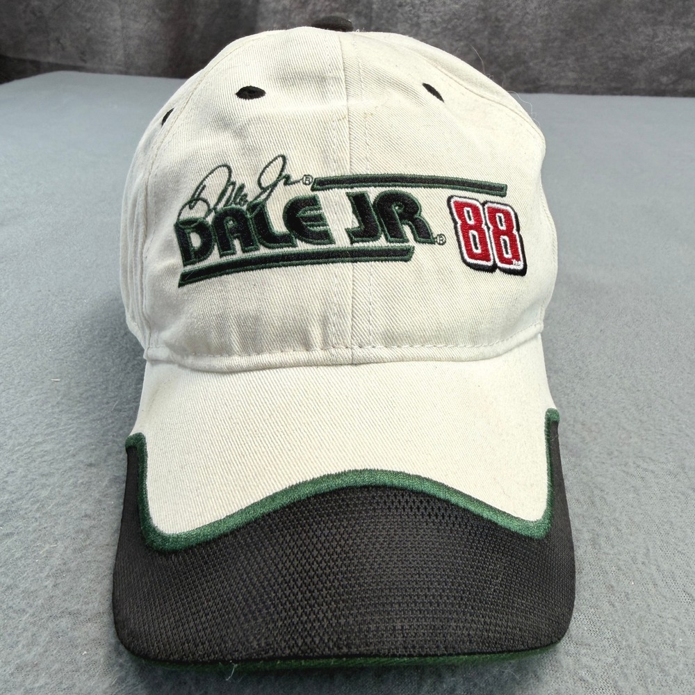 Dale Earnhardt Jr 88 NASCAR Hat Chase Authentics Cream Green Adjustable Cap NWT
